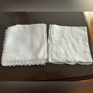Two sets of vintage napkins.